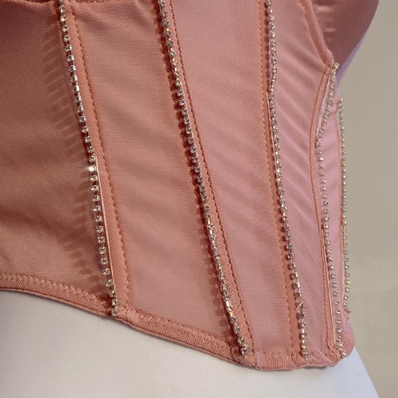 ✨NEW Dusty Rose Rhinestone Bustier ✨ - Picture 2 of 6